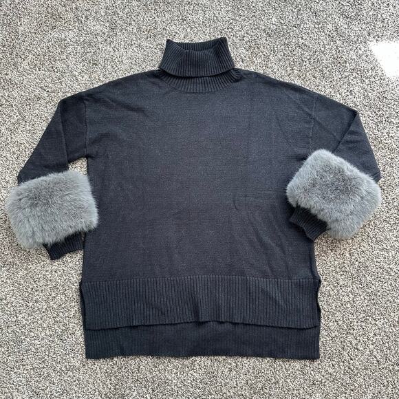 Saks Fifth Avenue dark gray turtleneck knit sweater size S - Picture 5 of 9